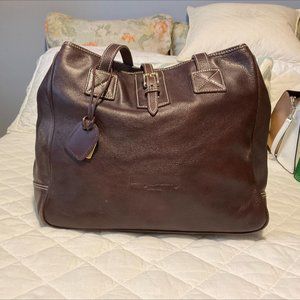 Dark brown leather dooney and bourke tote bag